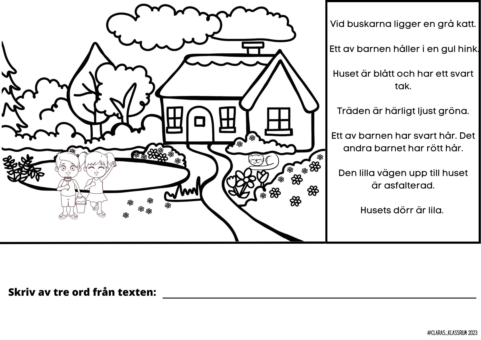 Läs och färglägg - 11 arbetsblad