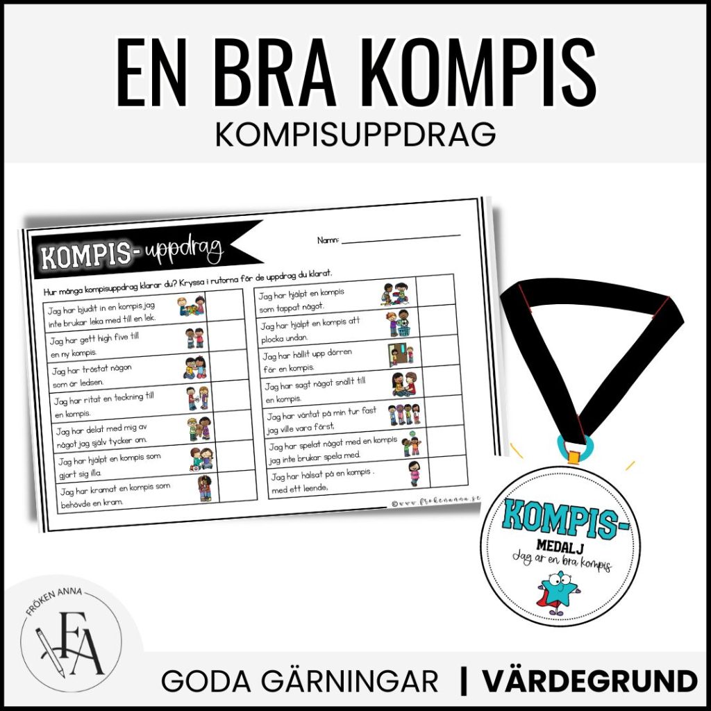 En bra kompis – kompisuppdrag (till vänliga veckan t.ex.)
