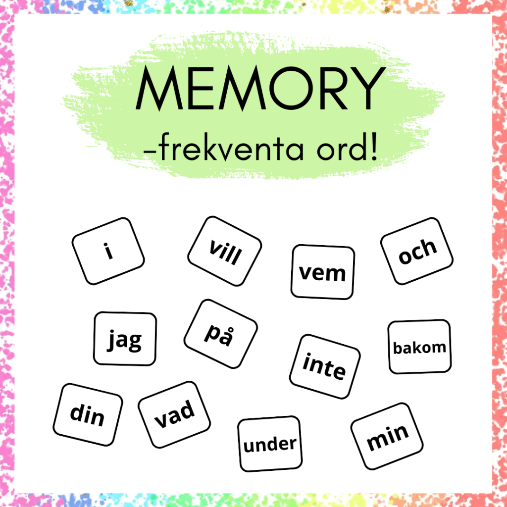 Memory – frekventa ord