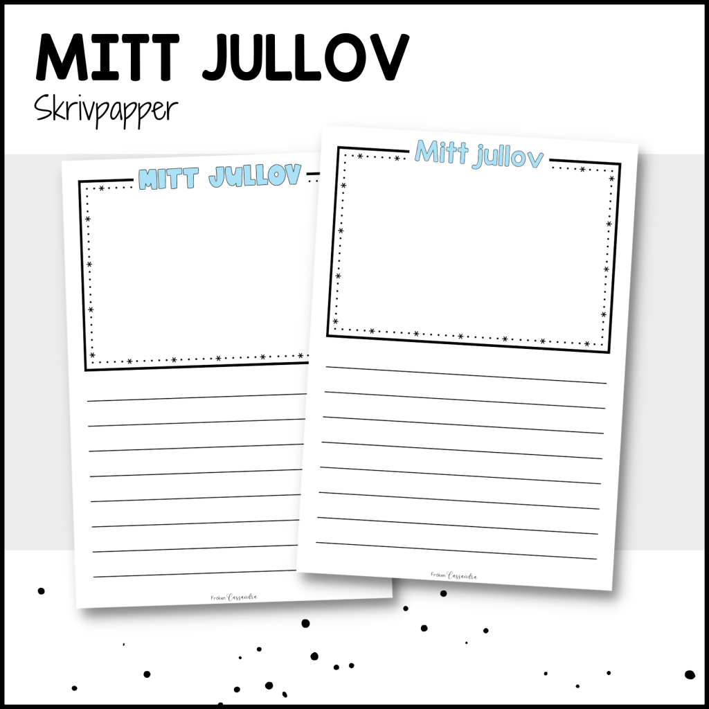 Mitt jullov: skrivpapper