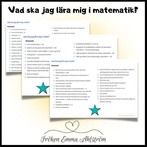 MÅL I SVENSKA OCH MATEMATIK (ÅR 1 - 3)