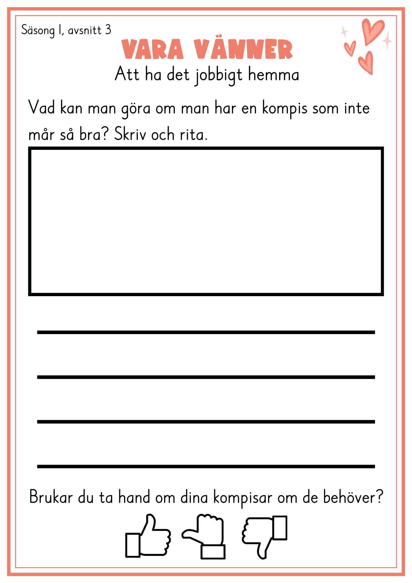 Arbetsblad till Vara vänner- säsong 1