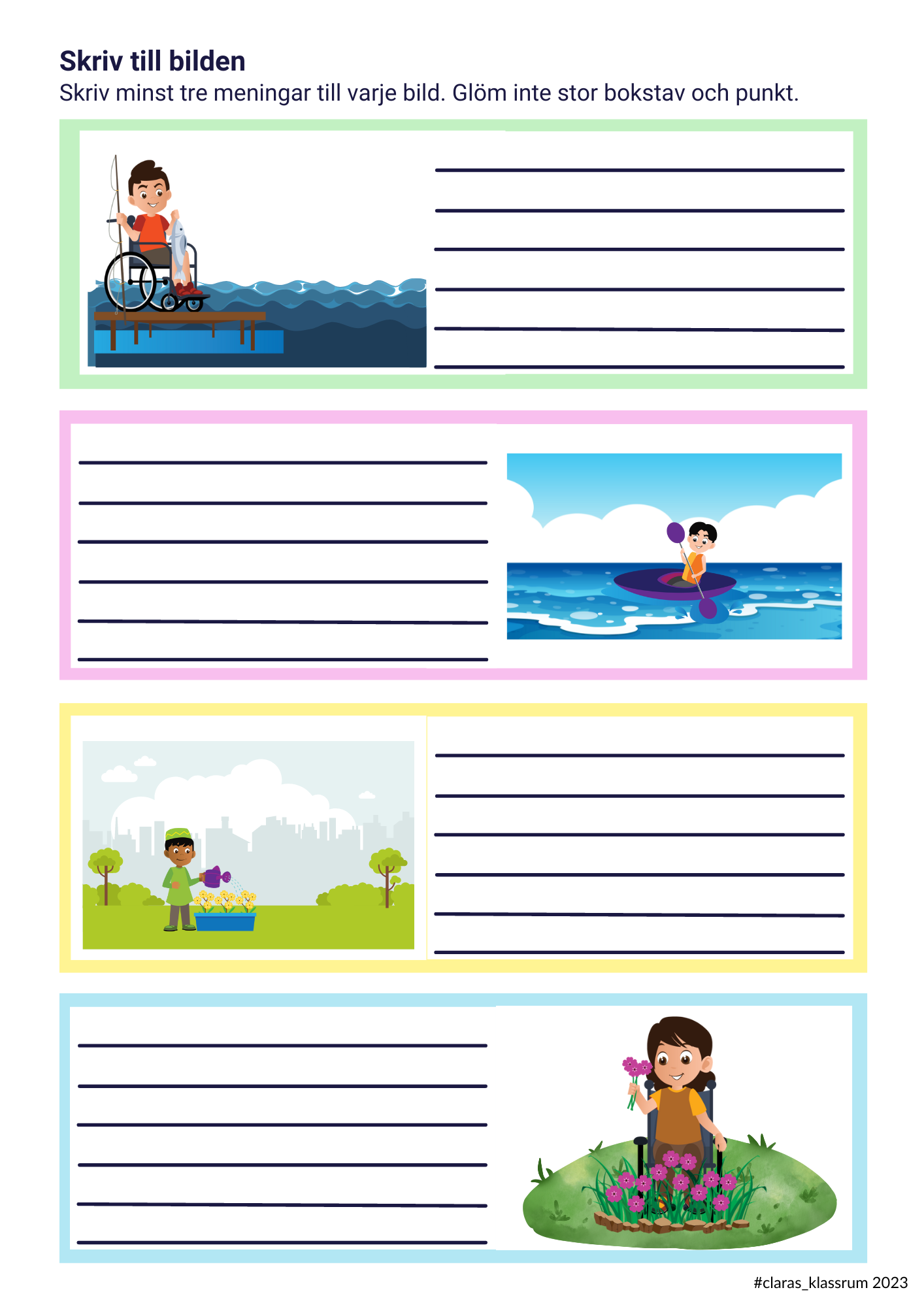 Skriv till bilden - öva på att skriva meningar