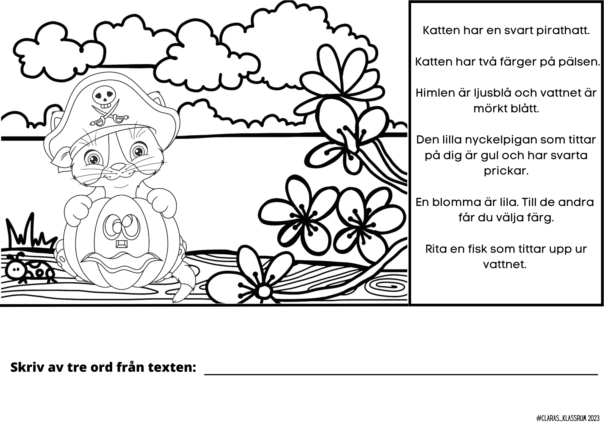 Läs och färglägg - 11 arbetsblad