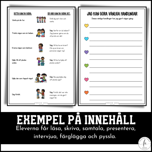 En bra kompis / Vänliga veckan arbetshäfte