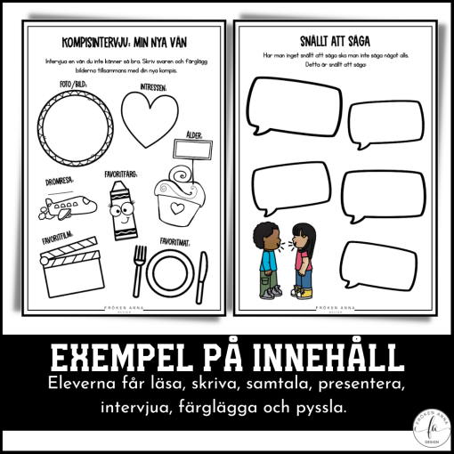 En bra kompis / Vänliga veckan arbetshäfte