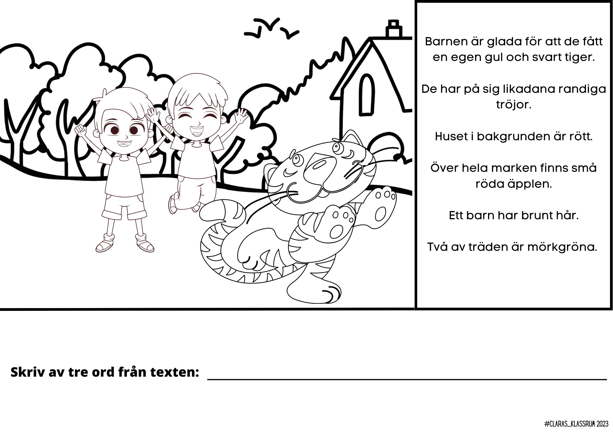 Läs och färglägg - 11 arbetsblad