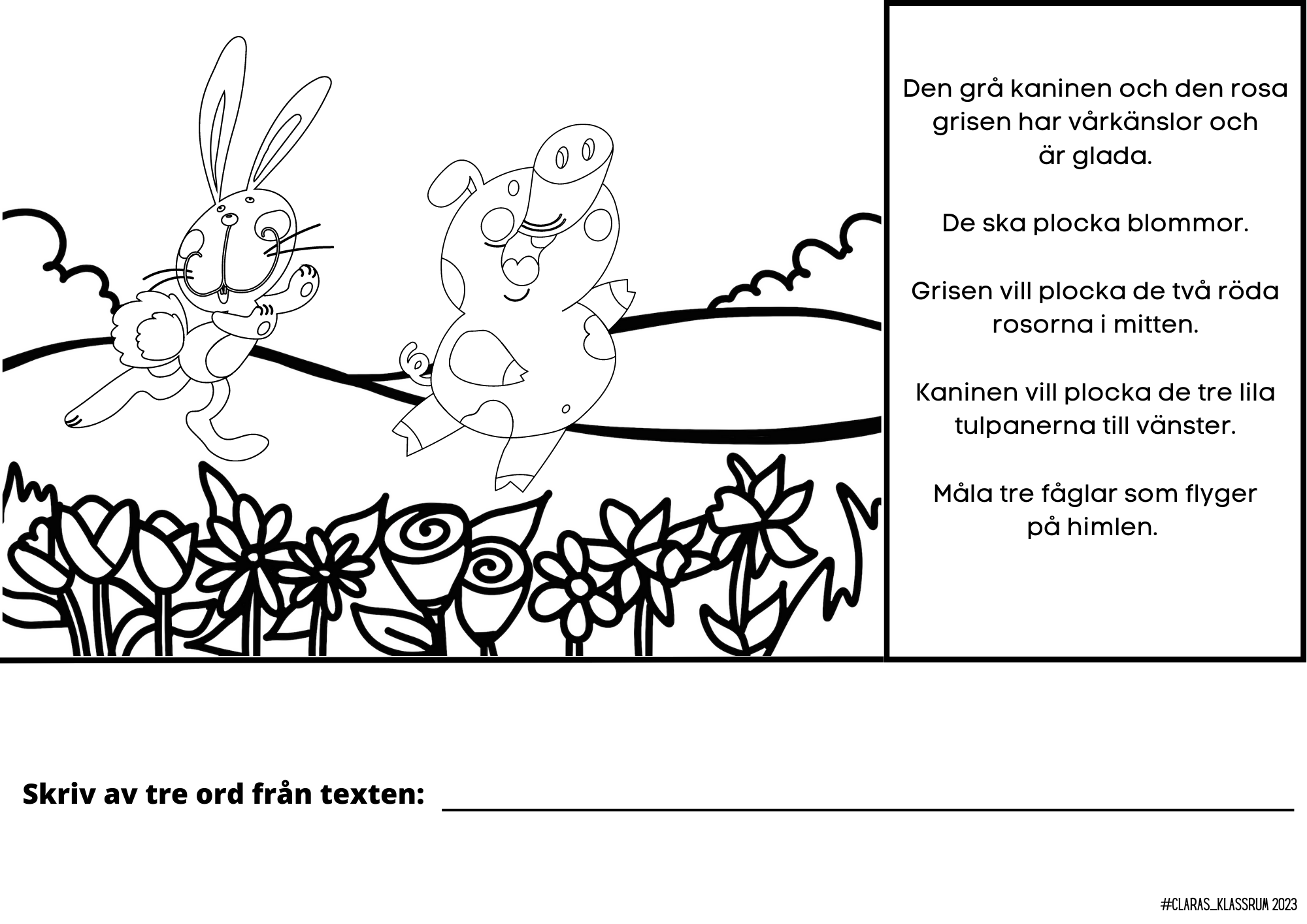 Läs och färglägg - 11 arbetsblad