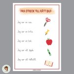 Dra streck till rätt bild + välskrivning - bild 1