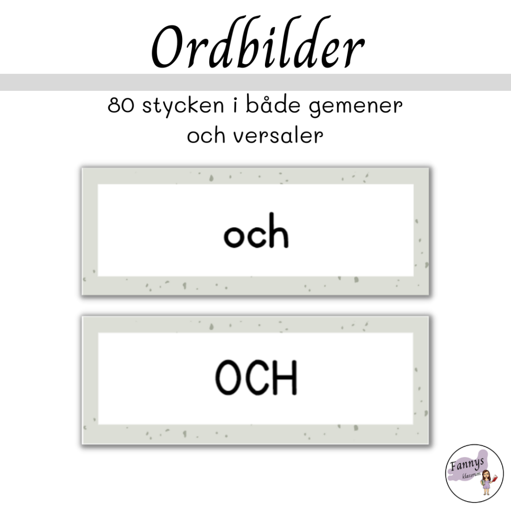 Ordbilder med gemener och versaler