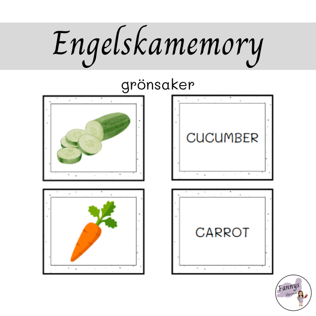 Engelskamemory grönsaker