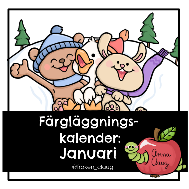Färgläggningskalender: Januari