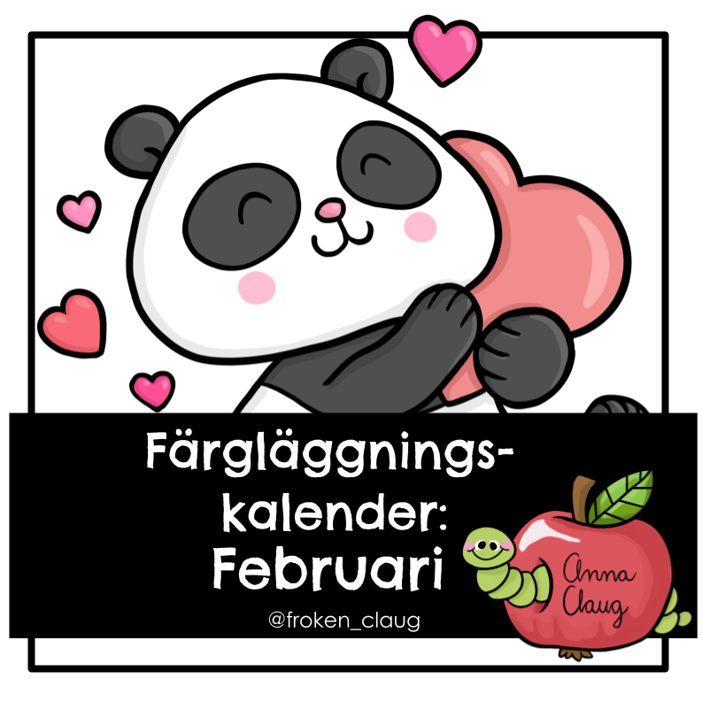 Färgläggningskalender: Februari