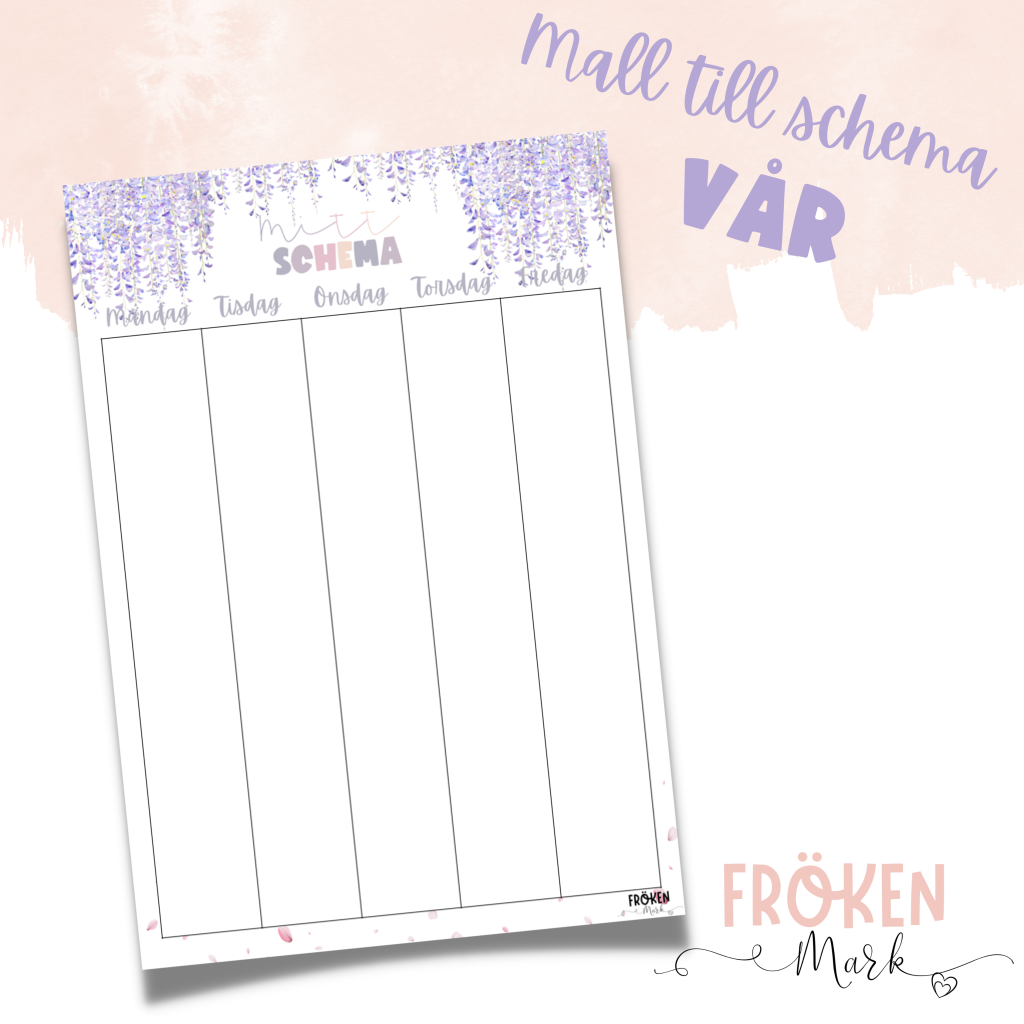 Mall för schema – Vår