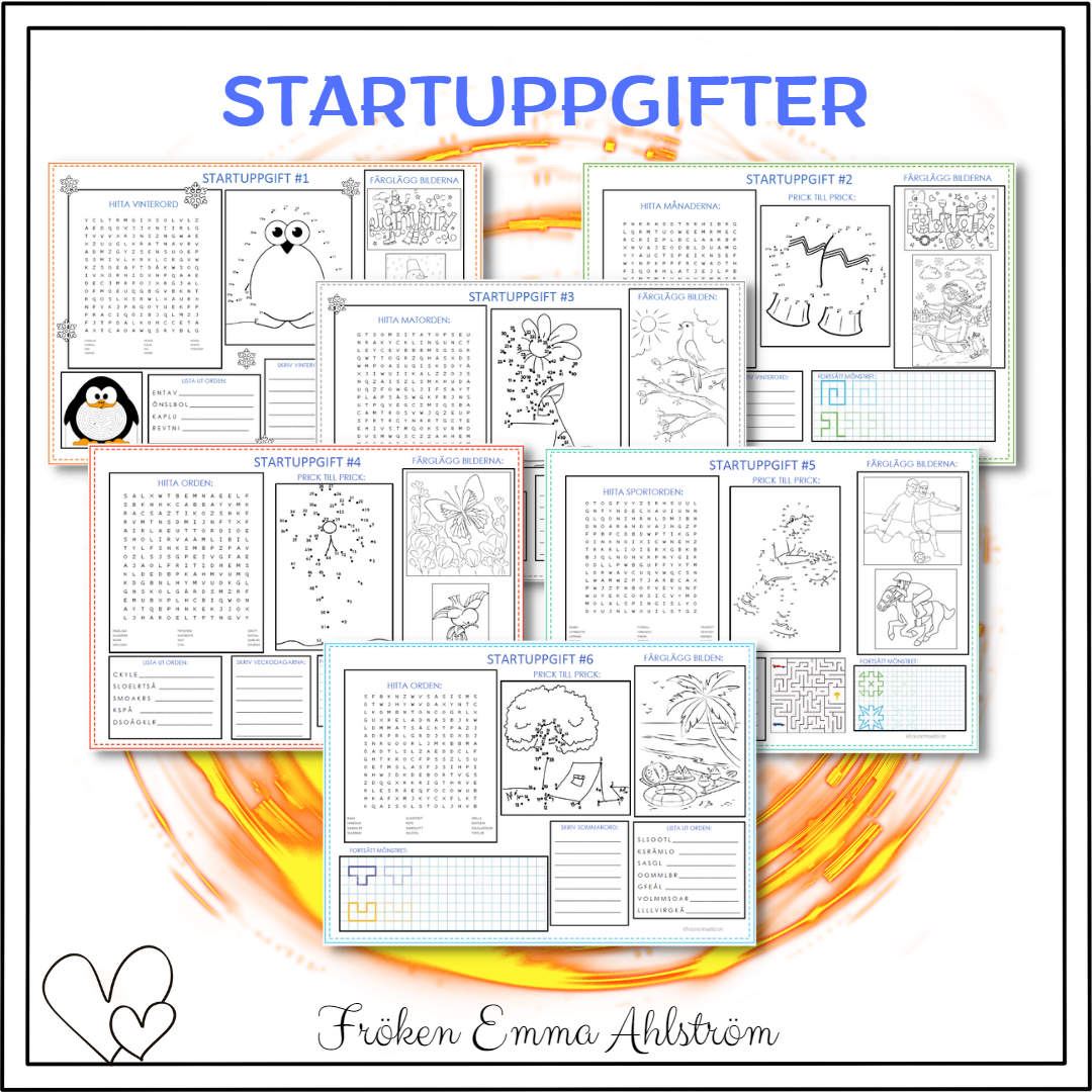 6 STYCKEN STARTUPPGIFTER