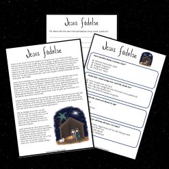Jesus födelse – läsförståelse och skrivblad