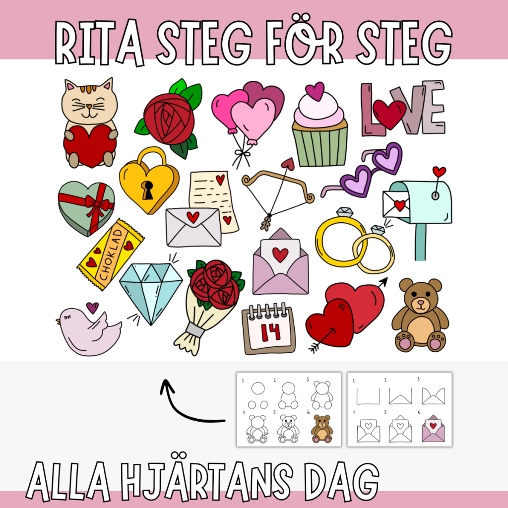 Lär dig rita steg för steg – tema alla hjärtans dag
