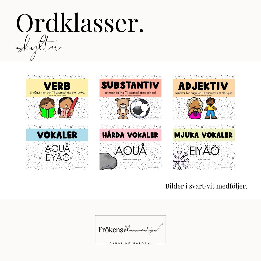 Ordklasser - skyltar