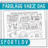 Sportlov - färglägg ett motiv om dagen