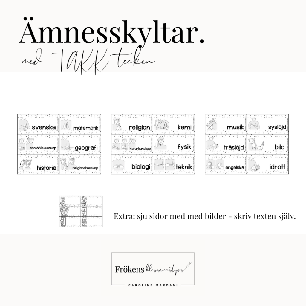 Ämnesskyltar