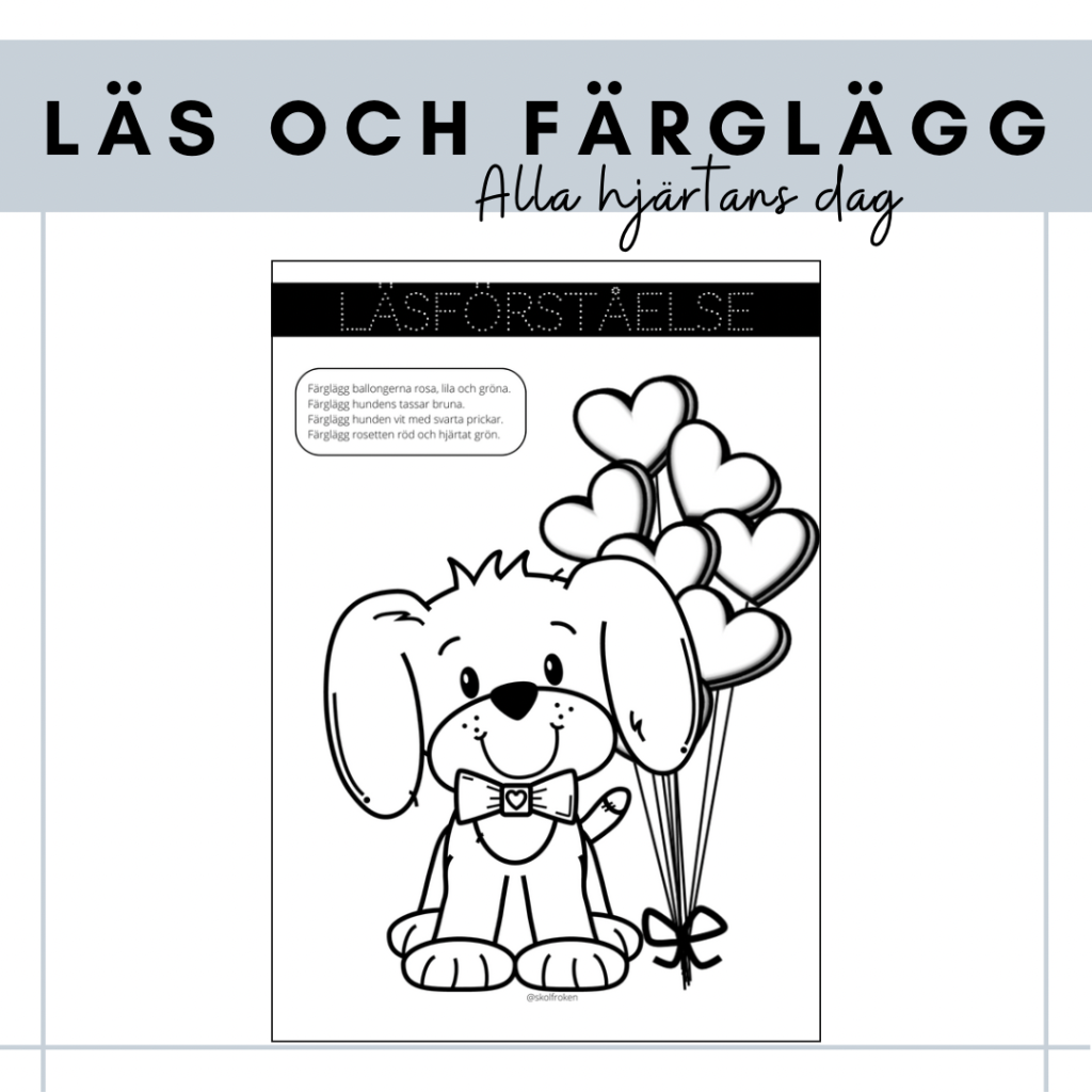 Läs och färglägg – alla hjärtans dag