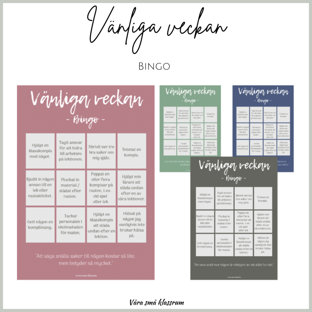 Vänliga veckan – bingo
