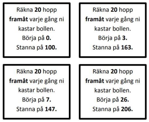 Tallinjen - hoppa 10 och 20 framåt och bakåt