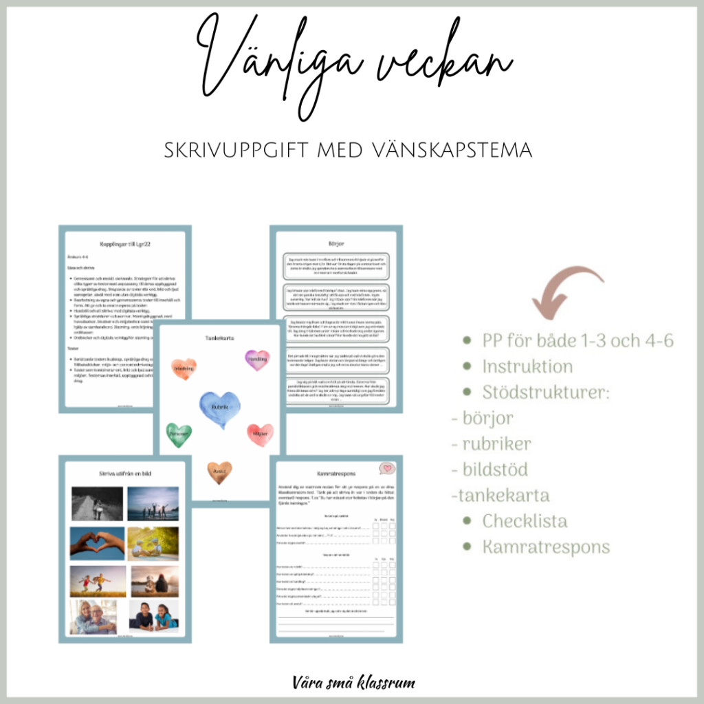 Vänliga veckan – skrivuppgift