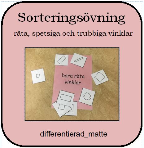 Vinklar - sortera räta, spetsiga och trubbiga vinklar