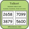 Talkort - 50 st talkort med tusental, hundratal, tiotal och ental