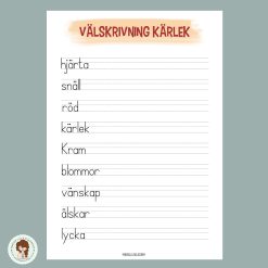 Välskrivning och stavning - Kärlek