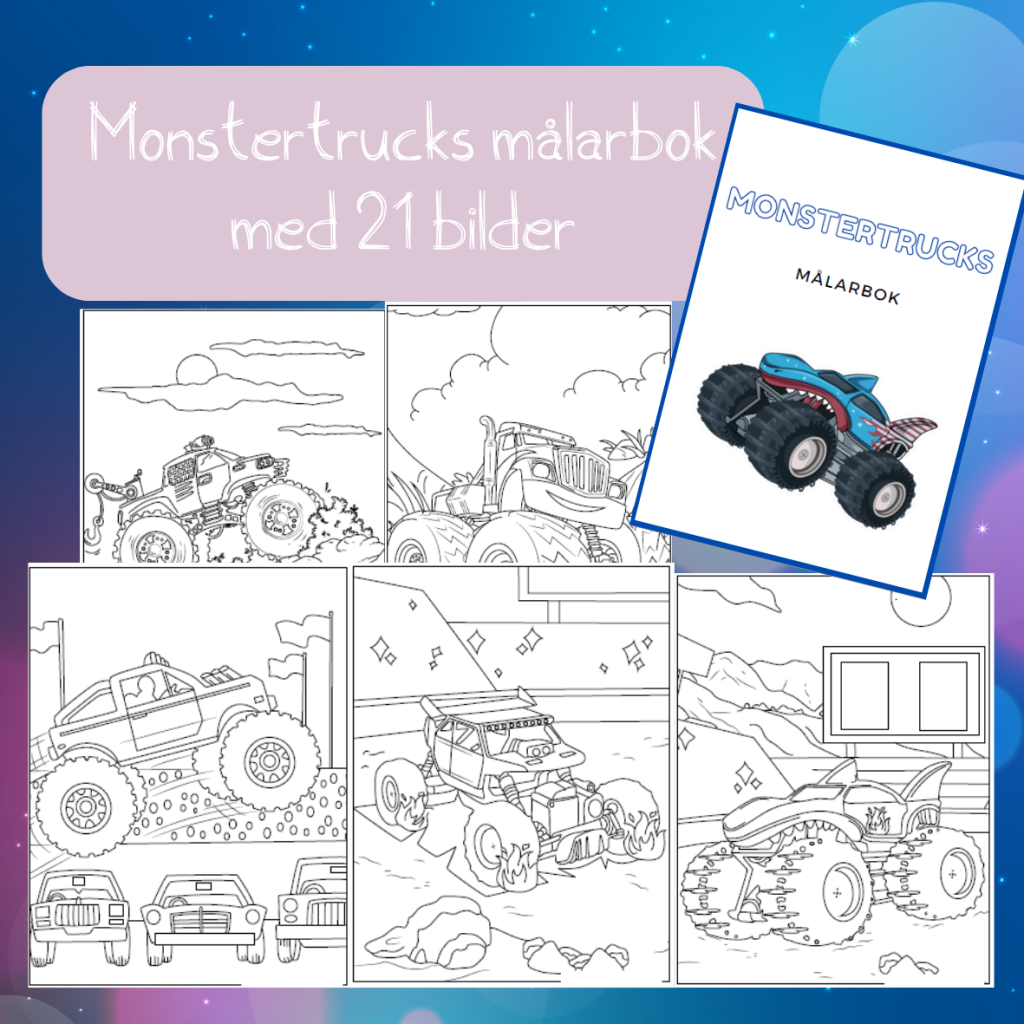 Målarbok monstertrucks