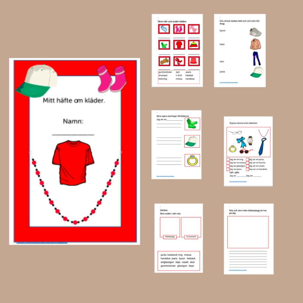 Arbetshäfte om kläder.