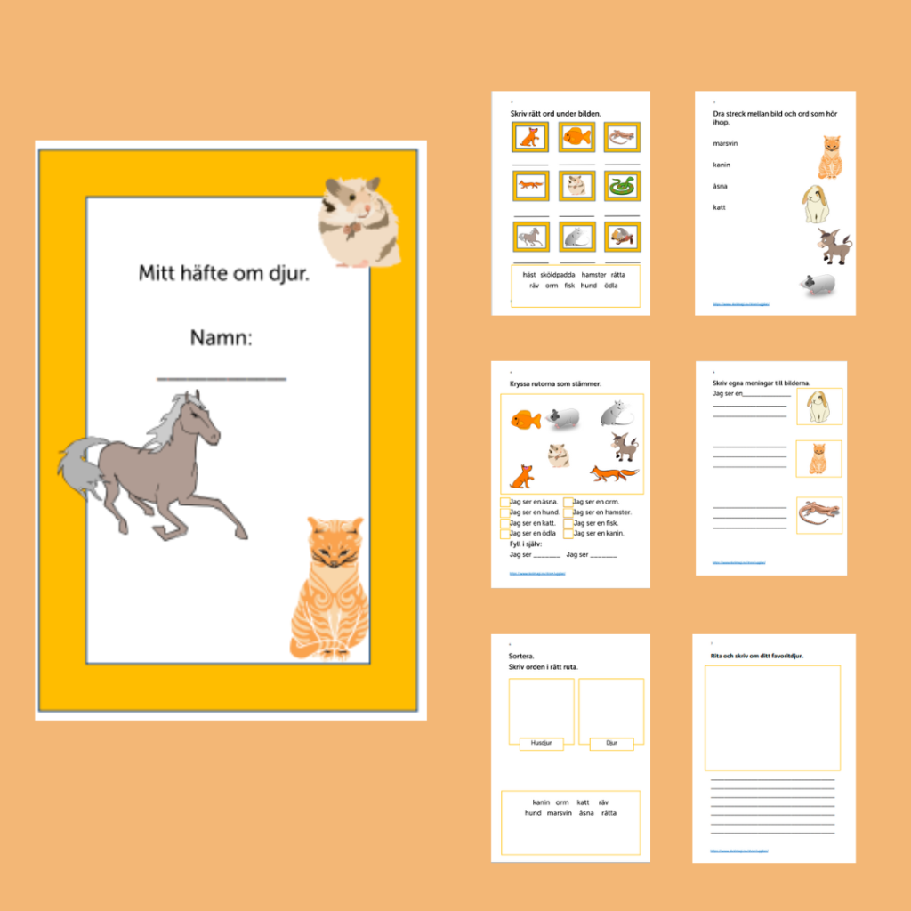 Arbetshäfte om djur.
