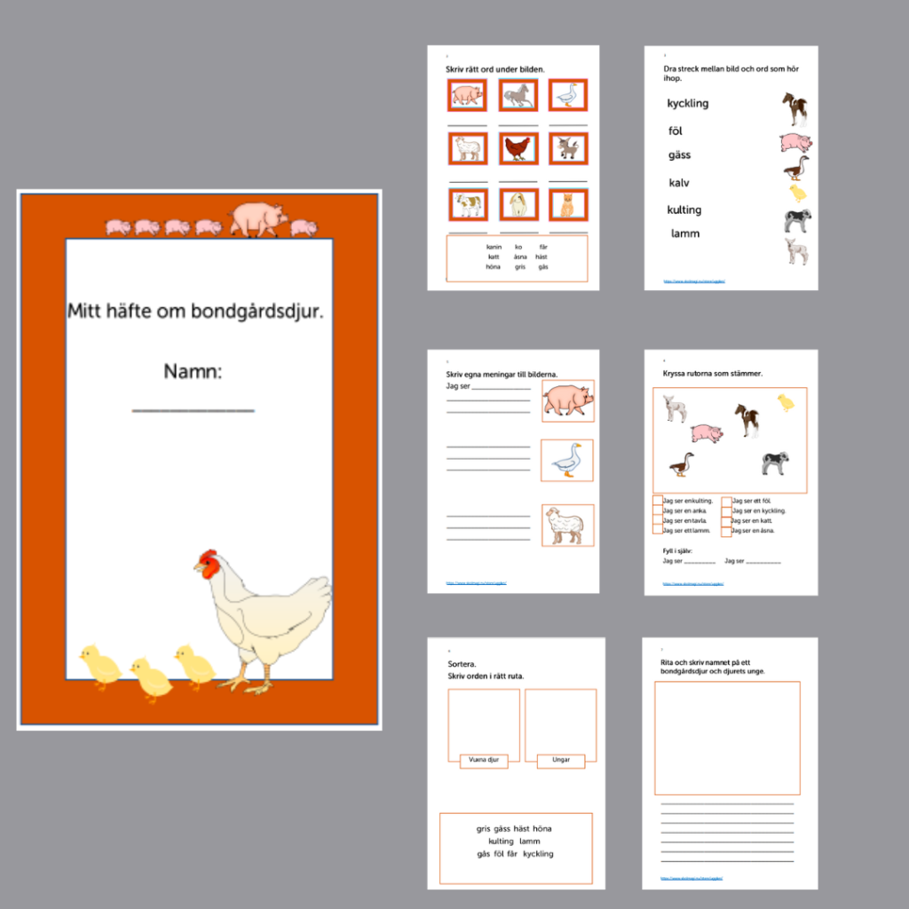 Arbetshäfte om bondgårdsdjur