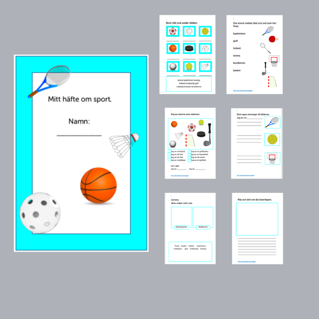 Arbetshäfte om sport.