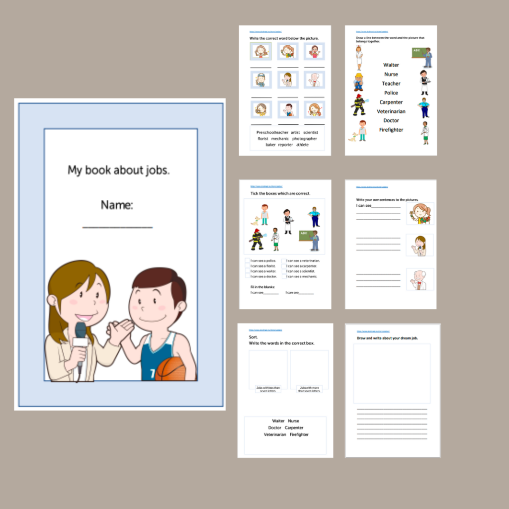 Workbook about jobs.