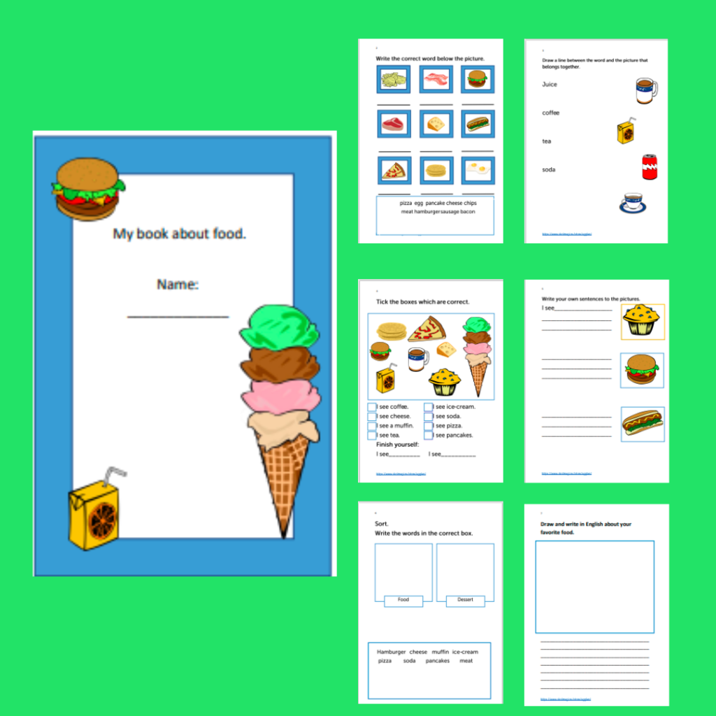 Workbook about food.