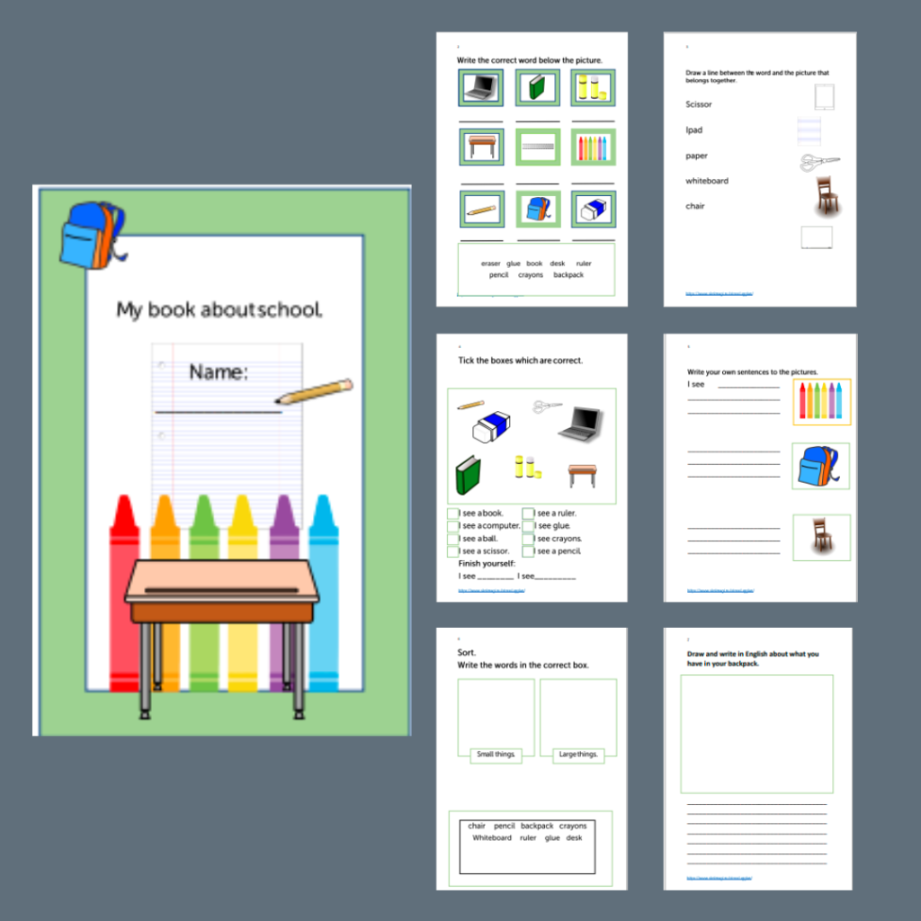 Workbook about school.