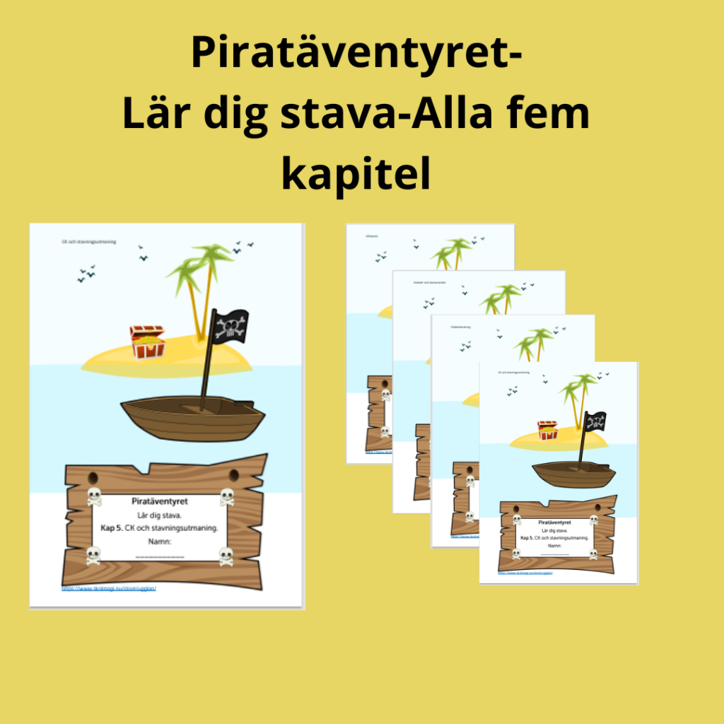 Piratäventyret- Lär dig stava-Alla 5 kapitel!