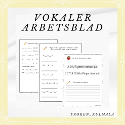 Vokaler - arbetsblad