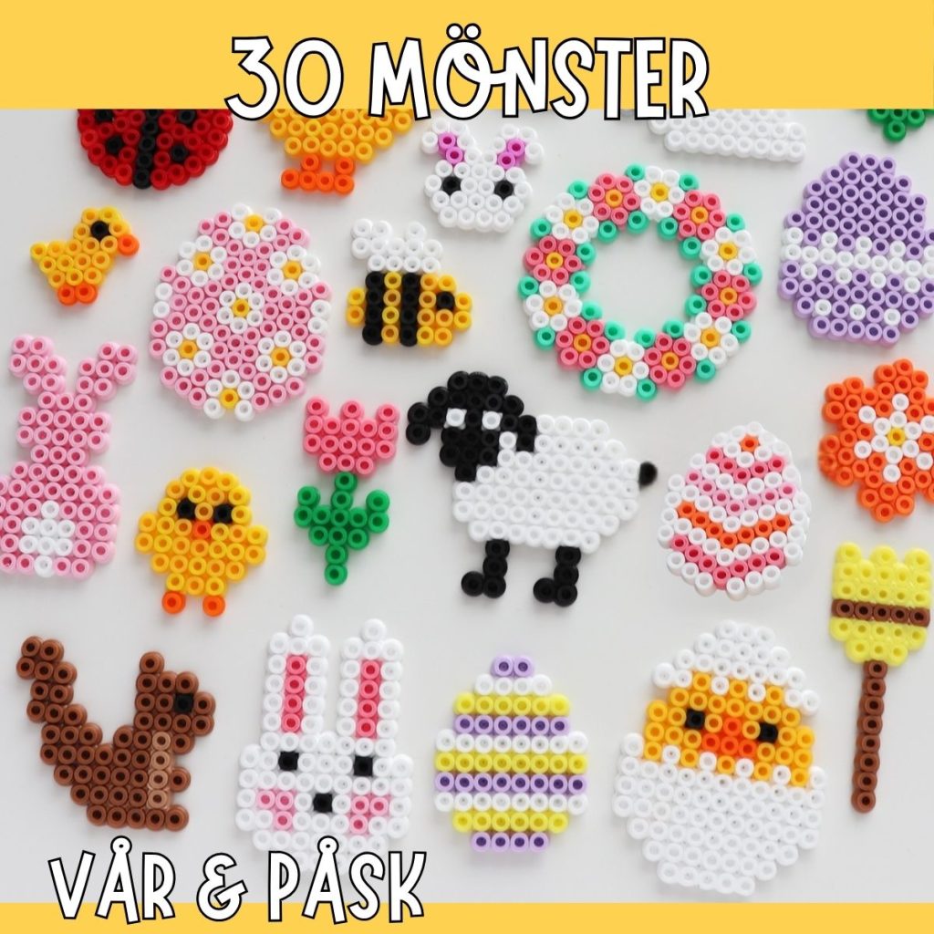 Påskpyssel – 30 mönster till pärlplattor