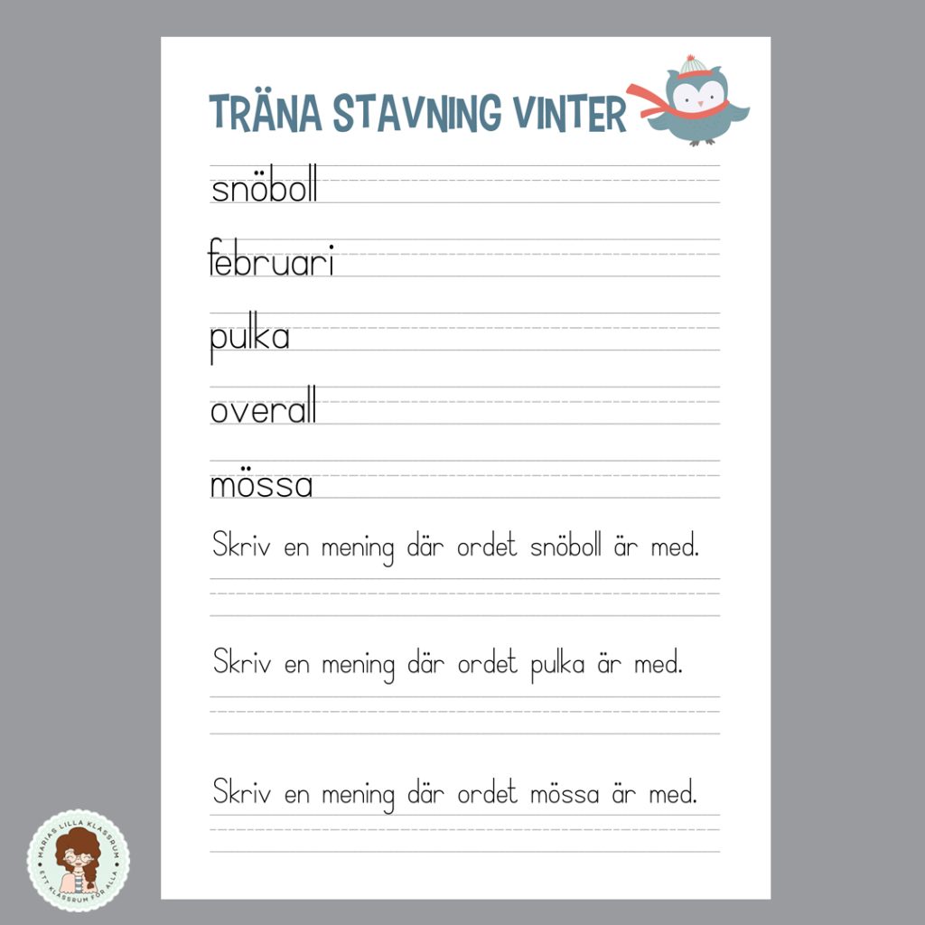 Träna stavning vinter