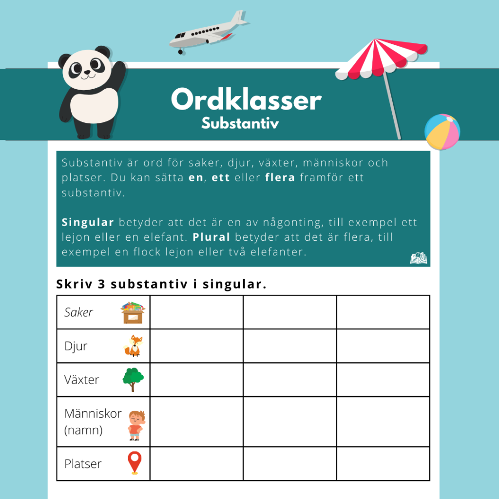 Ordklasser (arbetshäfte)