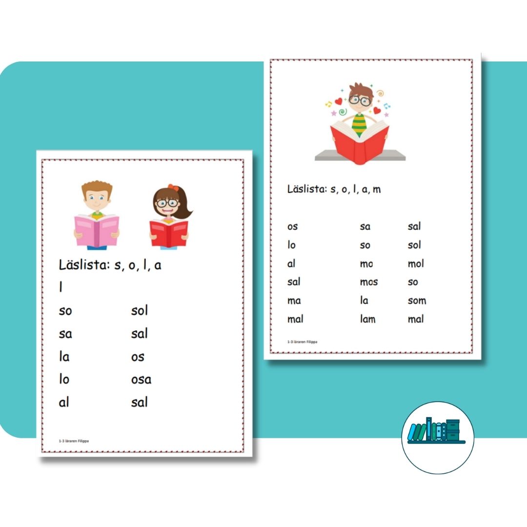 Läslistor för den allra första läsningen, nivå 1