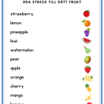 My first english 2- häfte som tränar frukt, mat, dryck & aktiviteter - bild 4
