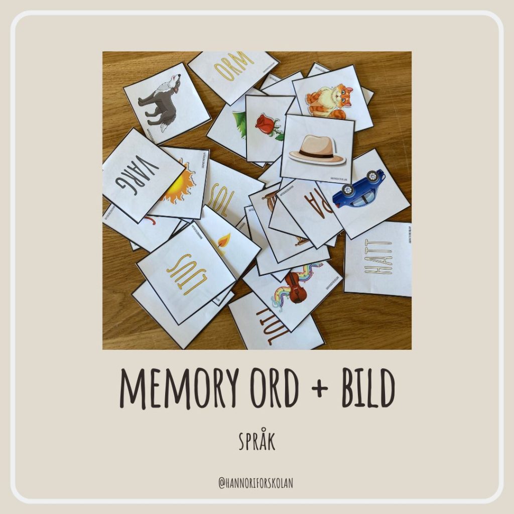 Memory ord + bild