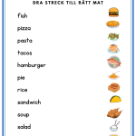 My first english 2- häfte som tränar frukt, mat, dryck & aktiviteter - bild 6