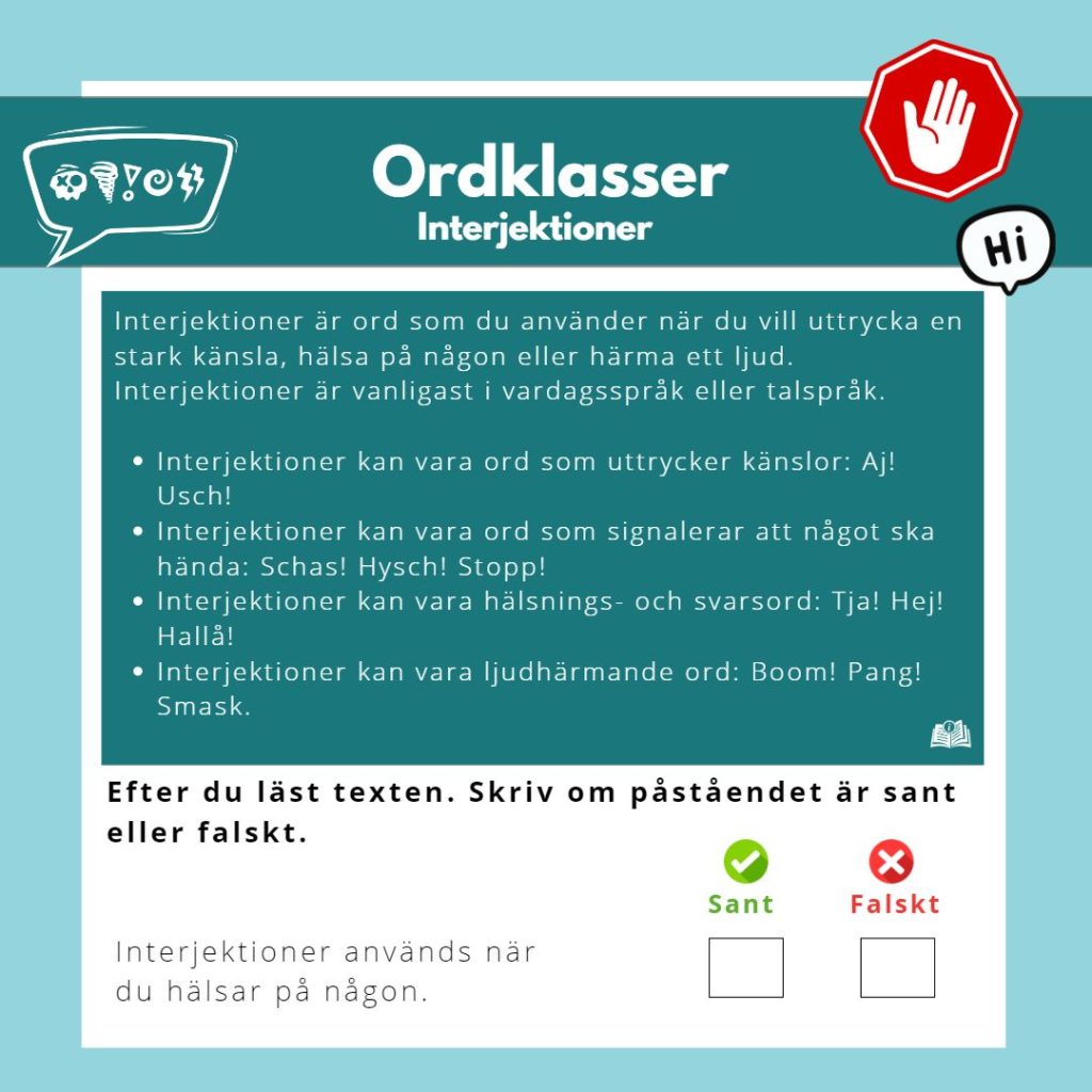 Interjektioner (arbetshäfte)