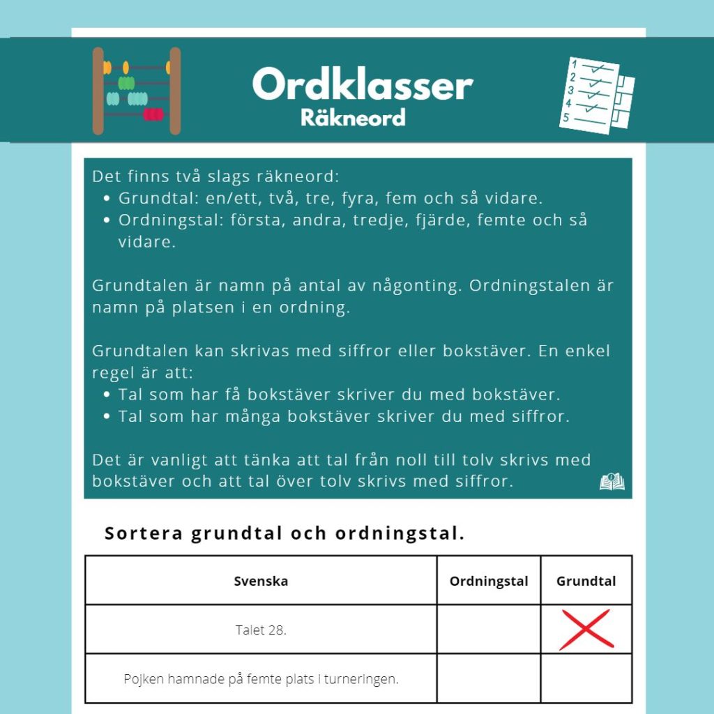 Räkneord (arbetshäfte)